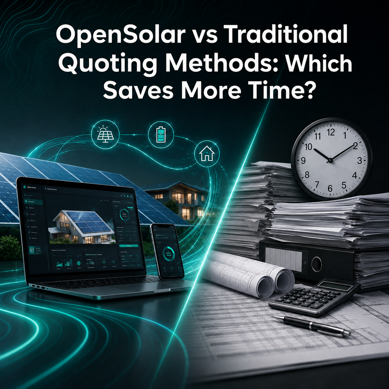 OpenSolar software compared with traditional solar quoting methods to improve speed, accuracy, and sales efficiency for solar businesses.