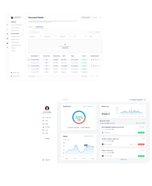 Screens of Custome Solar CRM software created by Monkey Solar